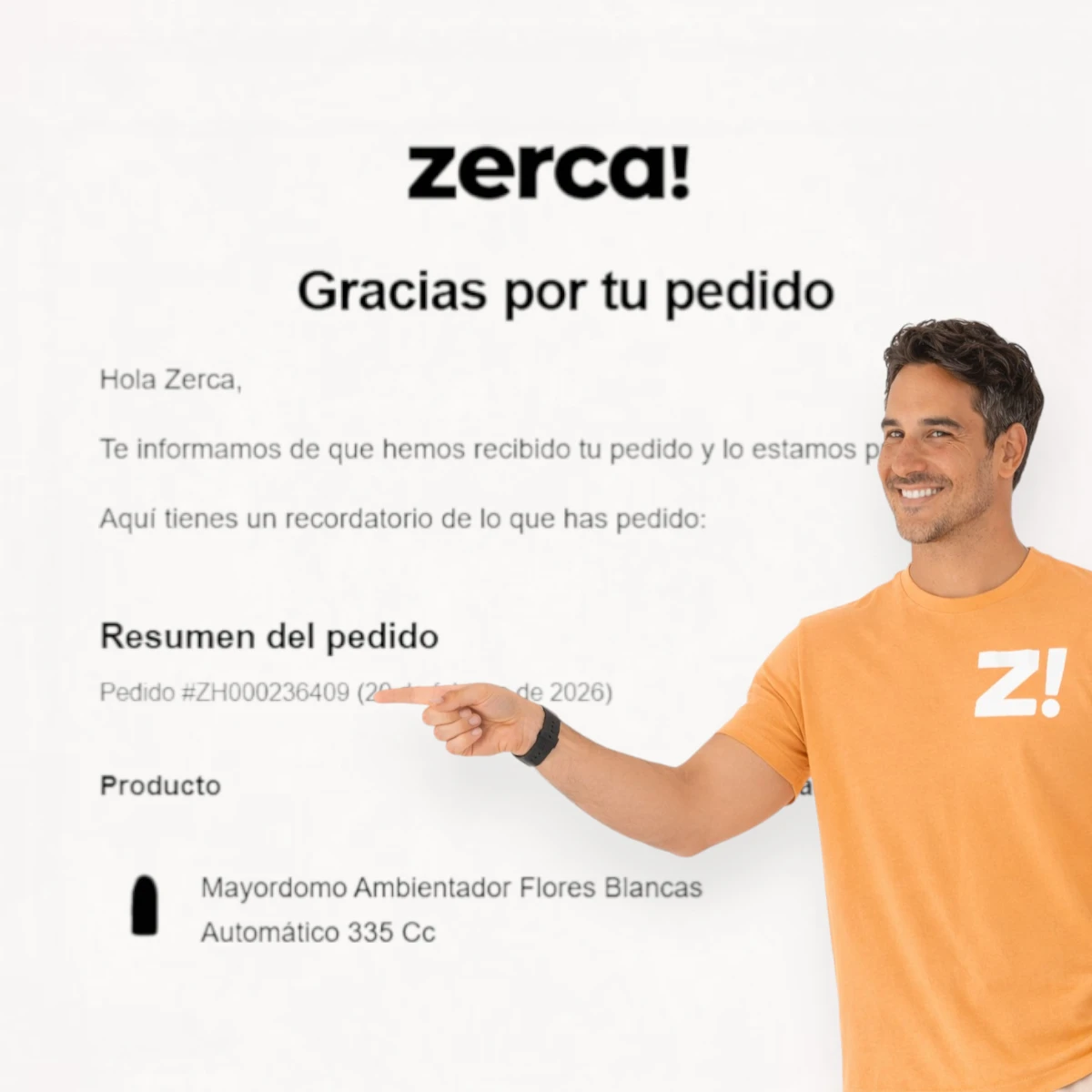 Correo de confirmación de pedido con número de pedido