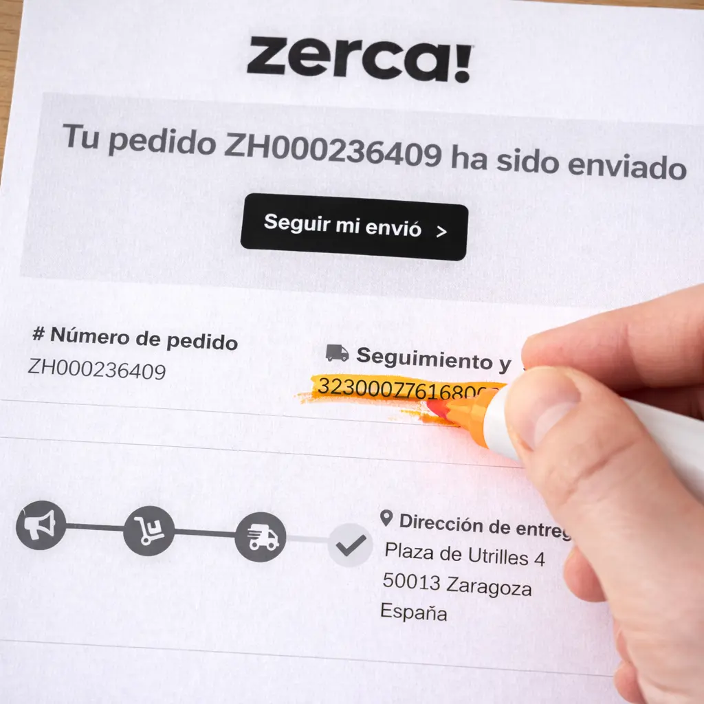 Ubicación del número de seguimiento